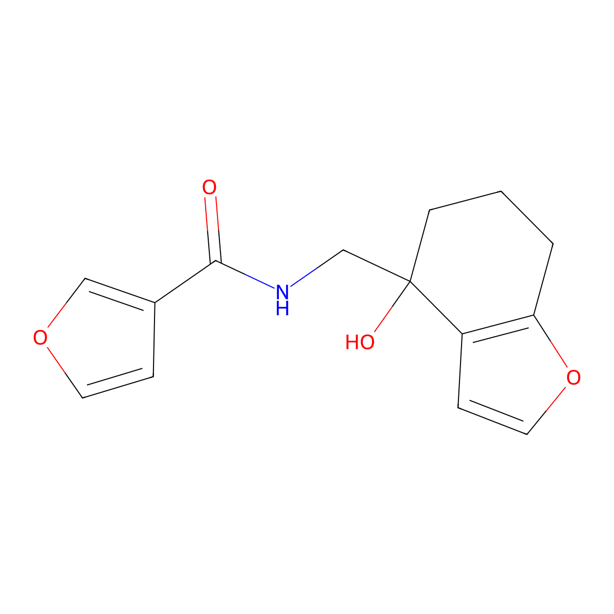 N-[(4-hydroxy-4,5,6,7-tetrahydro-1-benzofuran-4-yl)methyl]furan-3-carboxamide molecular structure, CAS 2320210-45-3
