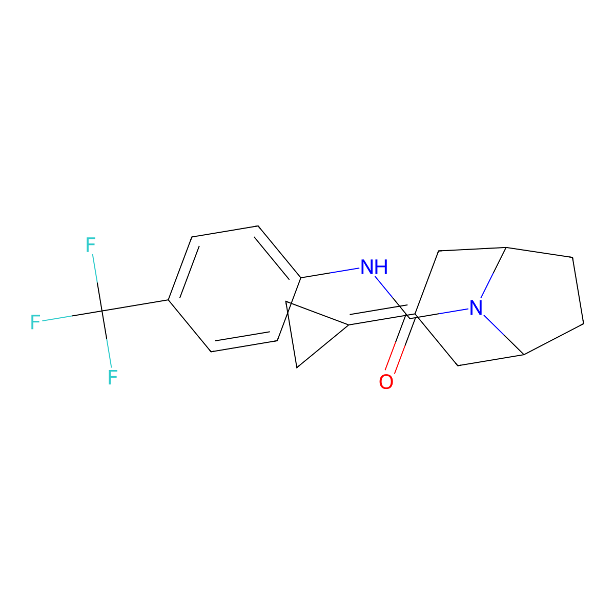3-Cyclopropylidene-N-[4-(trifluoromethyl)phenyl]-8-azabicyclo[3.2.1]octane-8-carboxamide molecular structure, CAS 2320210-46-4