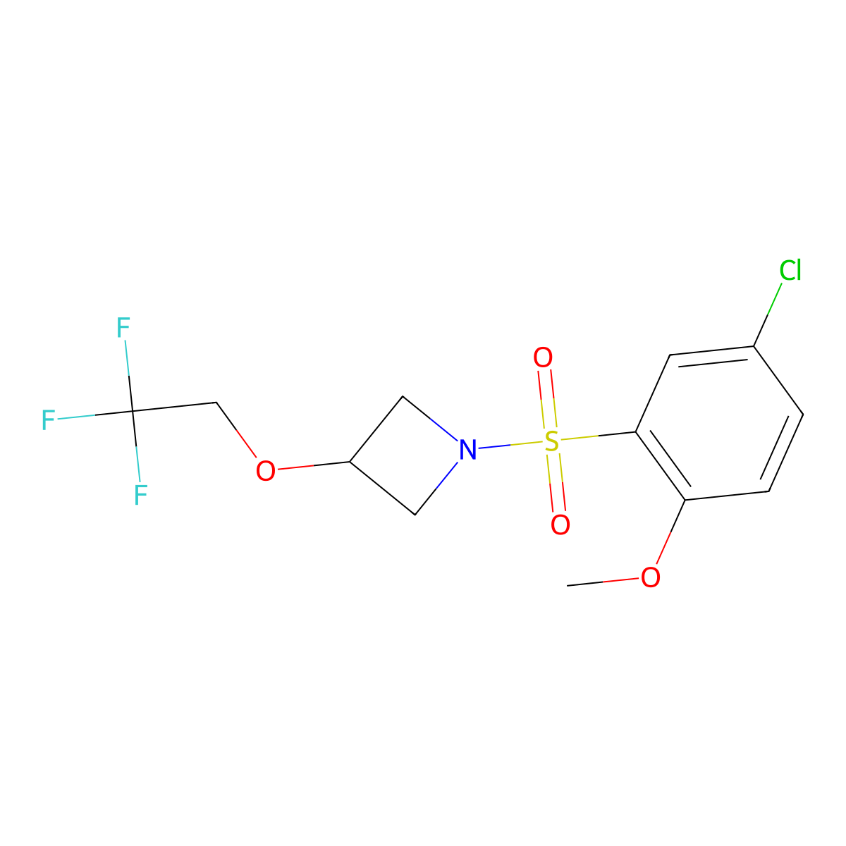 1-(5-Chloro-2-methoxybenzenesulfonyl)-3-(2,2,2-trifluoroethoxy)azetidine molecular structure, CAS 2320210-84-0