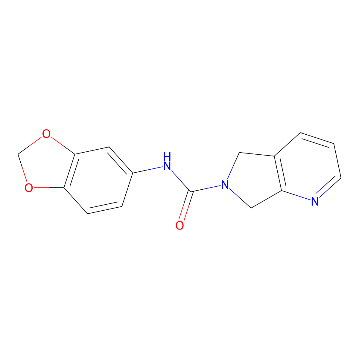 N-(benzo[d][1,3]dioxol-5-yl)-5H-pyrrolo[3,4-b]pyridine-6(7H)-carboxamide molecular structure, CAS 2320210-92-0
