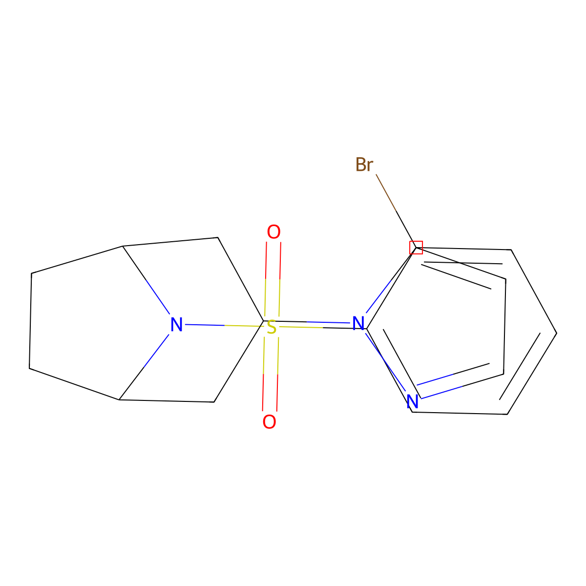 8-(2-bromobenzenesulfonyl)-3-(1H-pyrazol-1-yl)-8-azabicyclo[3.2.1]octane molecular structure, CAS 2320211-83-2