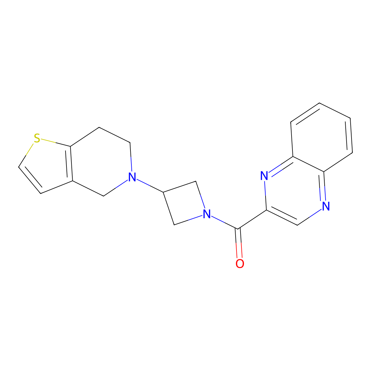 (3-(6,7-dihydrothieno[3,2-c]pyridin-5(4H)-yl)azetidin-1-yl)(quinoxalin-2-yl)methanone molecular structure, CAS 2320211-85-4