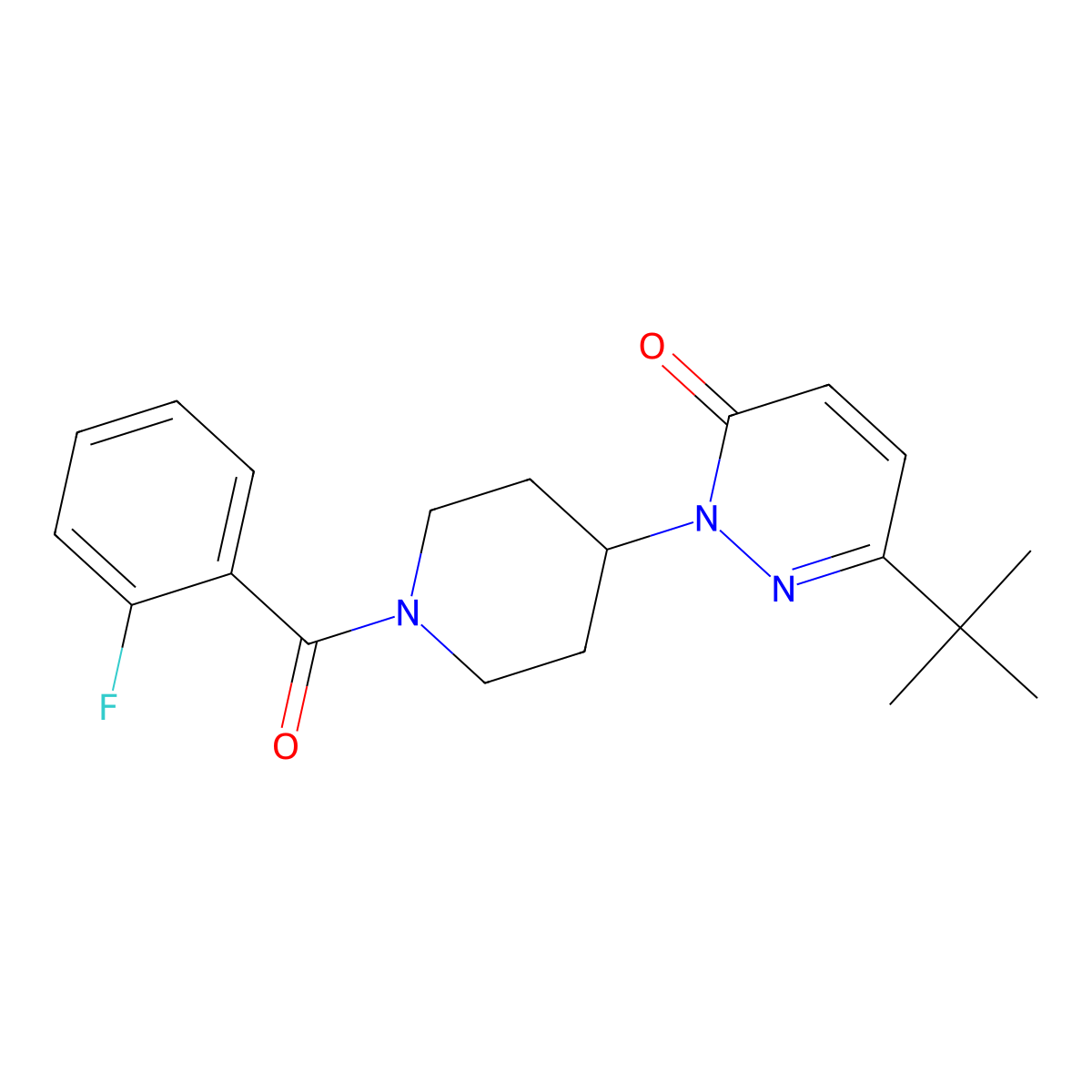 6-Tert-butyl-2-[1-(2-fluorobenzoyl)piperidin-4-yl]-2,3-dihydropyridazin-3-one molecular structure, CAS 2320212-68-6