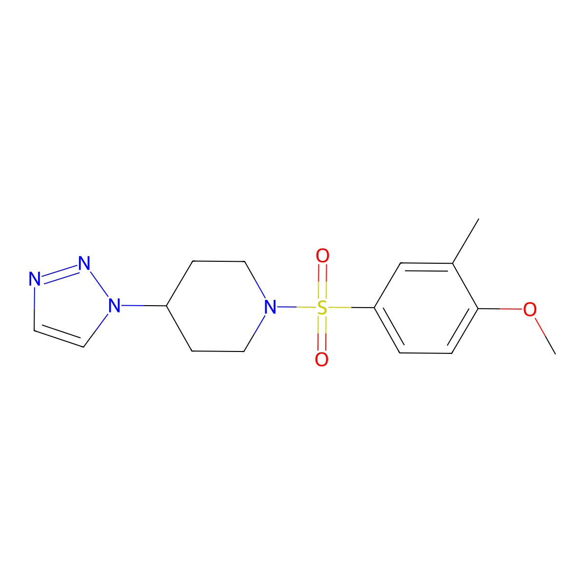 1-(4-methoxy-3-methylbenzenesulfonyl)-4-(1H-1,2,3-triazol-1-yl)piperidine molecular structure, CAS 2320212-70-0