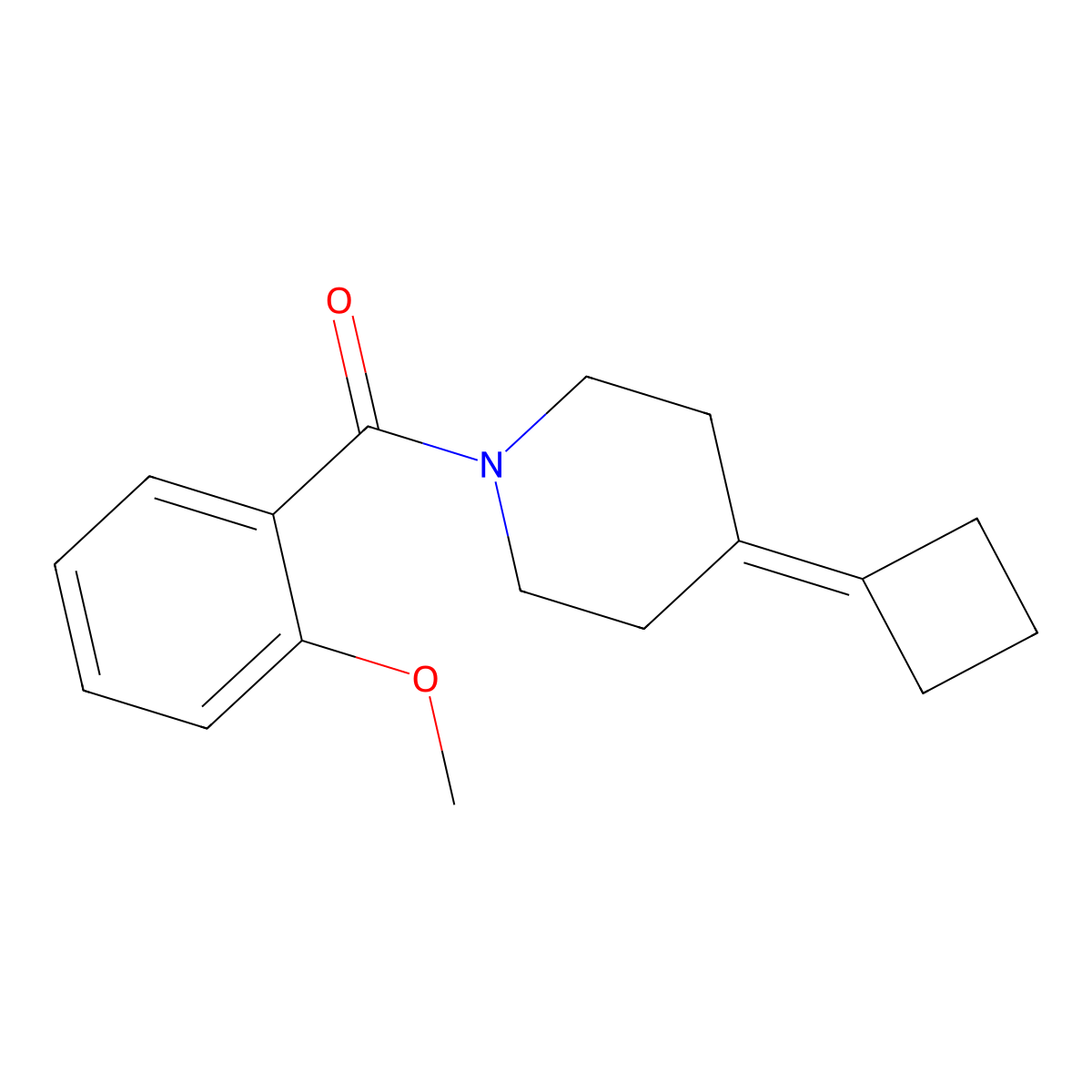 4-Cyclobutylidene-1-(2-methoxybenzoyl)piperidine molecular structure, CAS 2320212-76-6