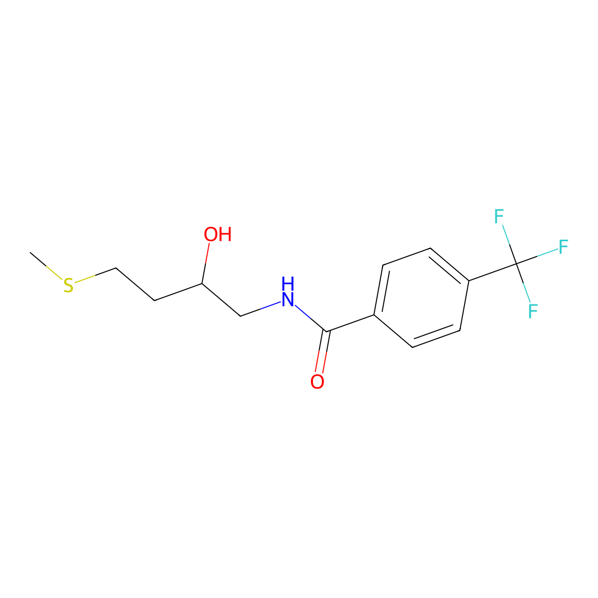 N-[2-hydroxy-4-(methylsulfanyl)butyl]-4-(trifluoromethyl)benzamide molecular structure, CAS 2320213-02-1
