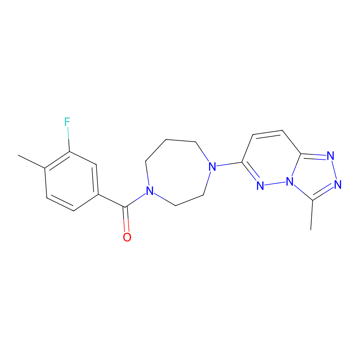 1-(3-Fluoro-4-methylbenzoyl)-4-{3-methyl-[1,2,4]triazolo[4,3-b]pyridazin-6-yl}-1,4-diazepane molecular structure, CAS 2320213-03-2