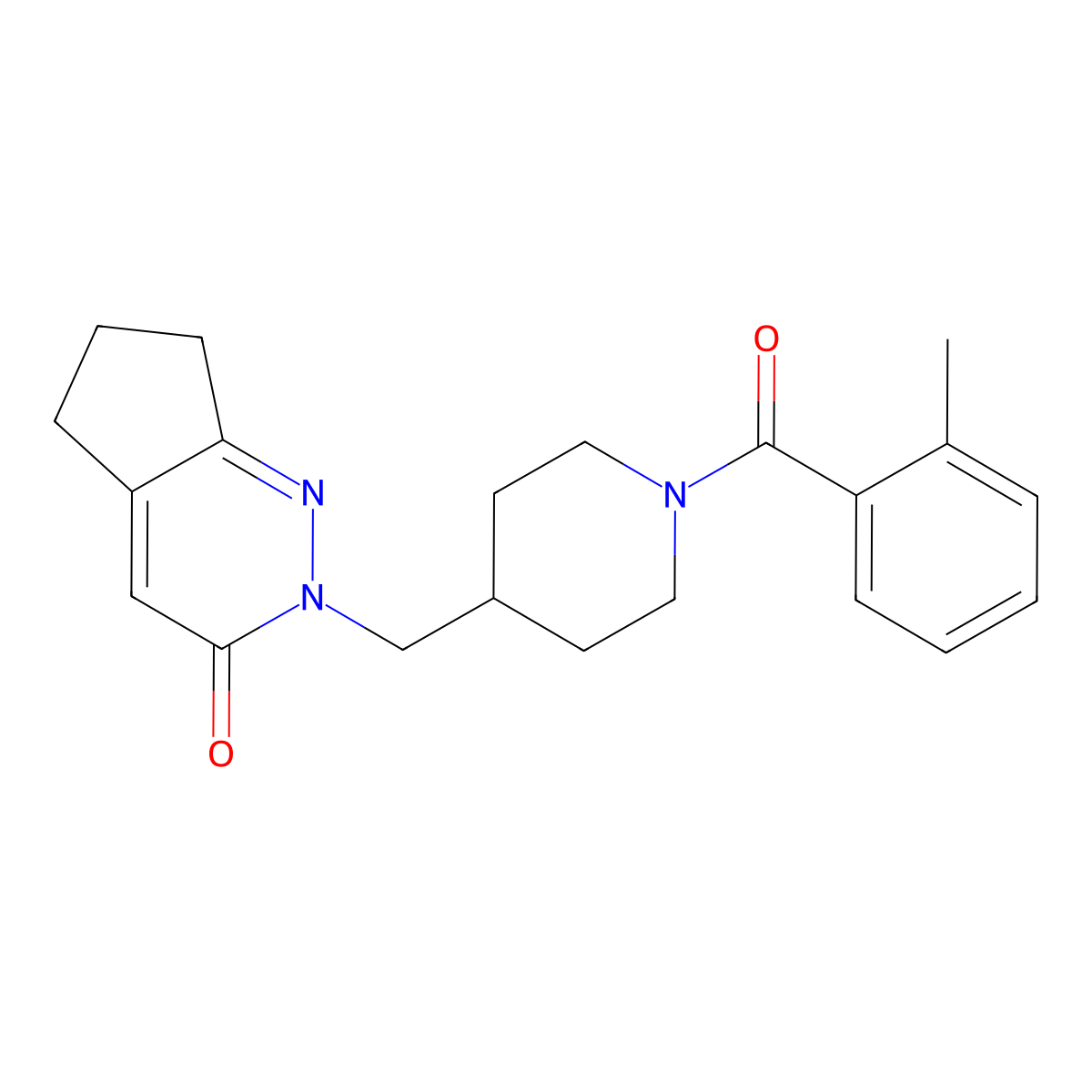 2-{[1-(2-methylbenzoyl)piperidin-4-yl]methyl}-2H,3H,5H,6H,7H-cyclopenta[c]pyridazin-3-one molecular structure, CAS 2320213-48-5