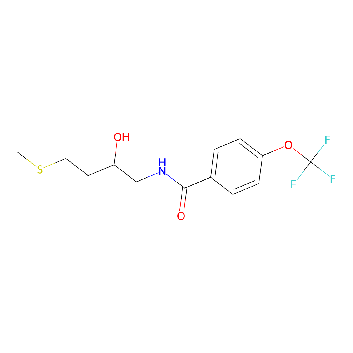 N-[2-hydroxy-4-(methylsulfanyl)butyl]-4-(trifluoromethoxy)benzamide molecular structure, CAS 2320215-23-2