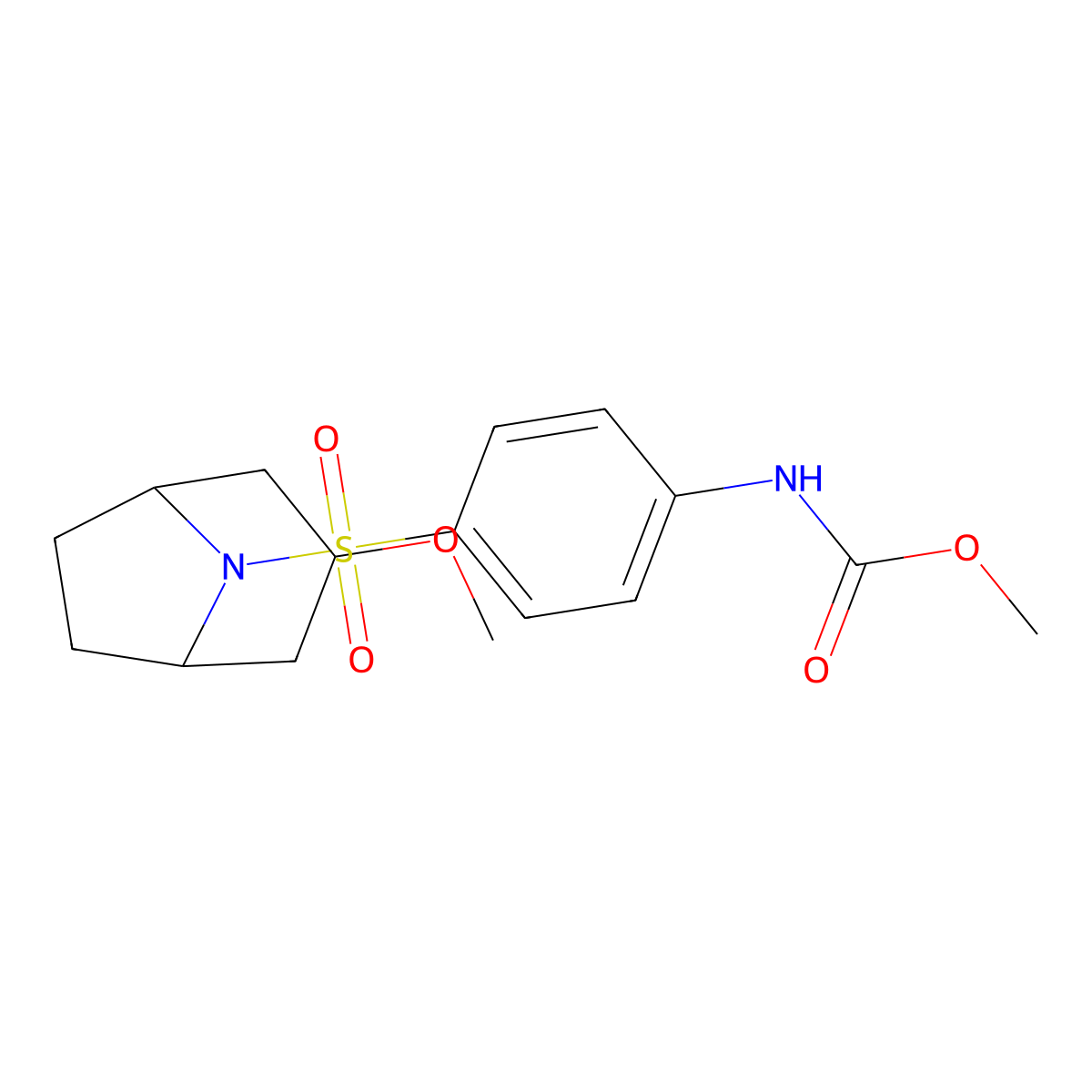 methyl N-[4-({3-methoxy-8-azabicyclo[3.2.1]octan-8-yl}sulfonyl)phenyl]carbamate molecular structure, CAS 2320215-39-0
