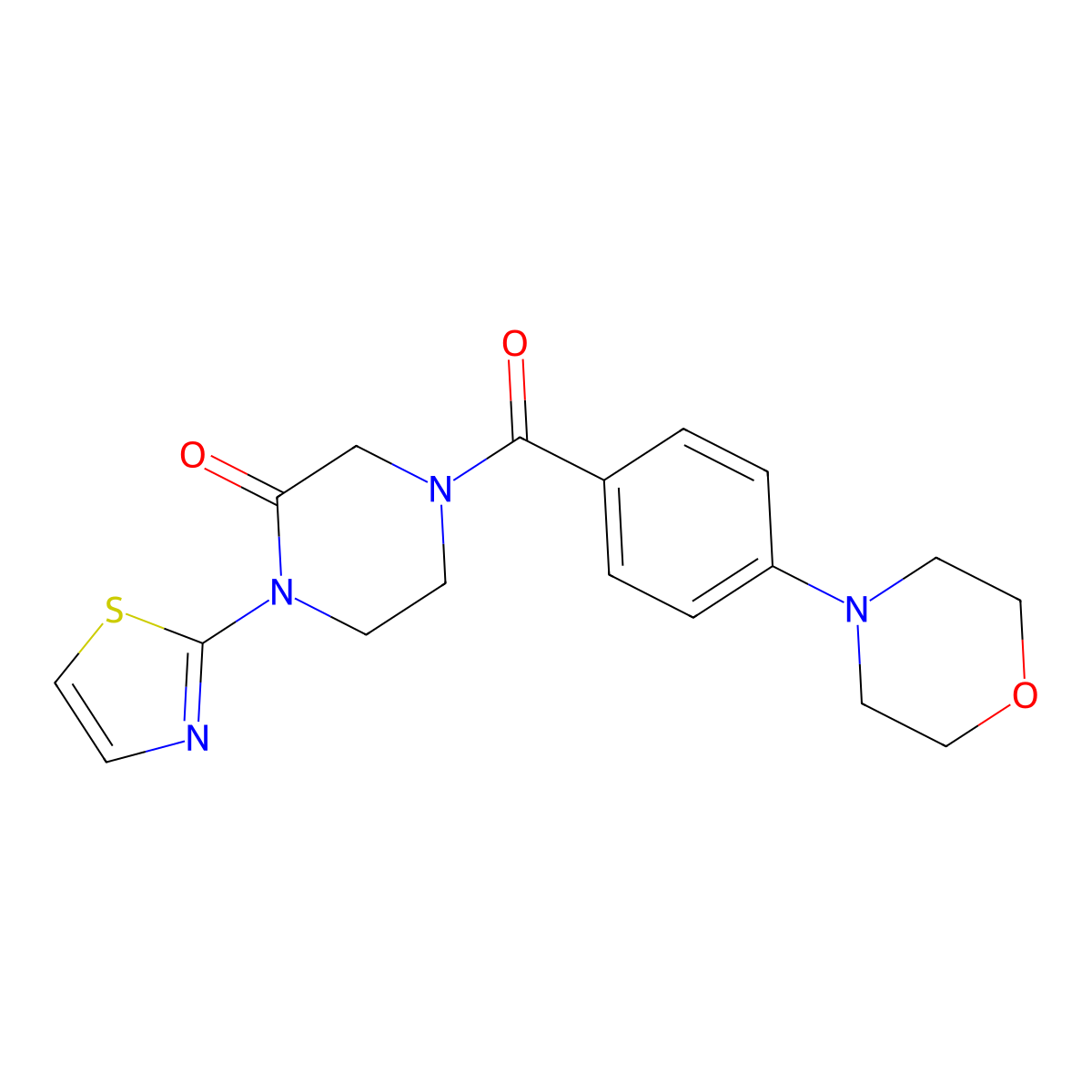 4-[4-(Morpholin-4-yl)benzoyl]-1-(1,3-thiazol-2-yl)piperazin-2-one molecular structure, CAS 2320215-50-5