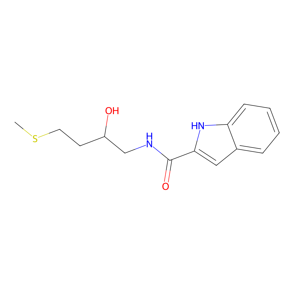 N-[2-hydroxy-4-(methylsulfanyl)butyl]-1H-indole-2-carboxamide molecular structure, CAS 2320215-63-0