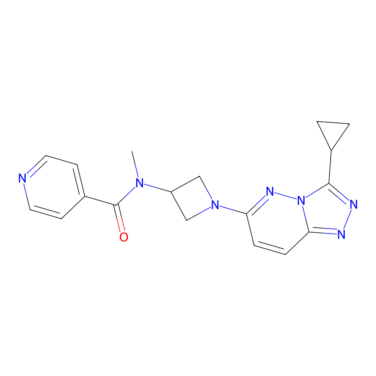 N-(1-{3-cyclopropyl-[1,2,4]triazolo[4,3-b]pyridazin-6-yl}azetidin-3-yl)-N-methylpyridine-4-carboxamide molecular structure, CAS 2320216-37-1