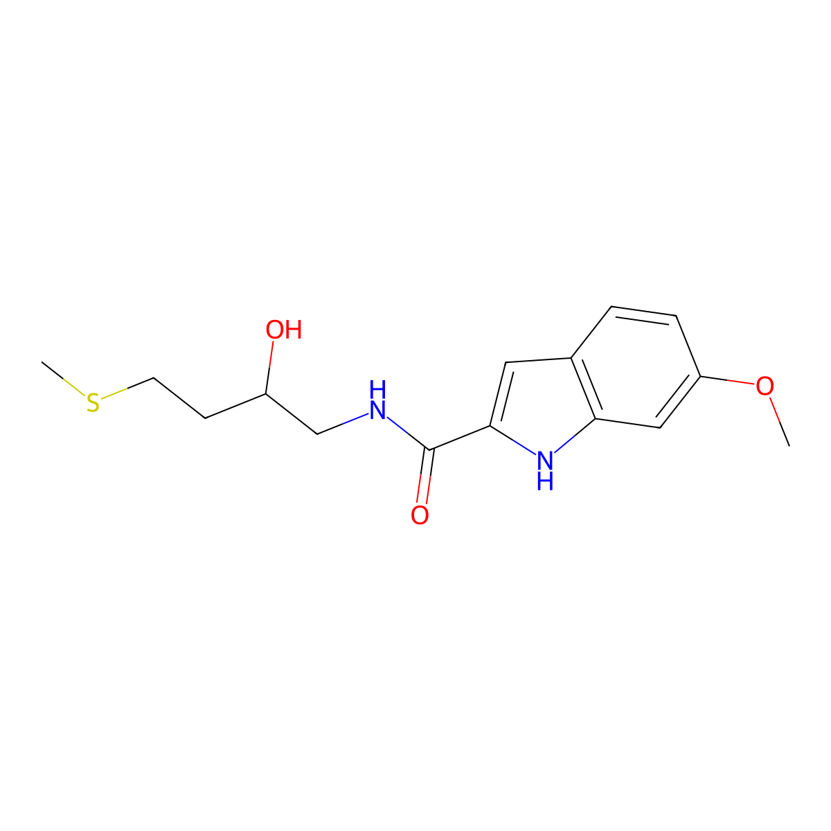 N-[2-hydroxy-4-(methylsulfanyl)butyl]-6-methoxy-1H-indole-2-carboxamide molecular structure, CAS 2320216-42-8