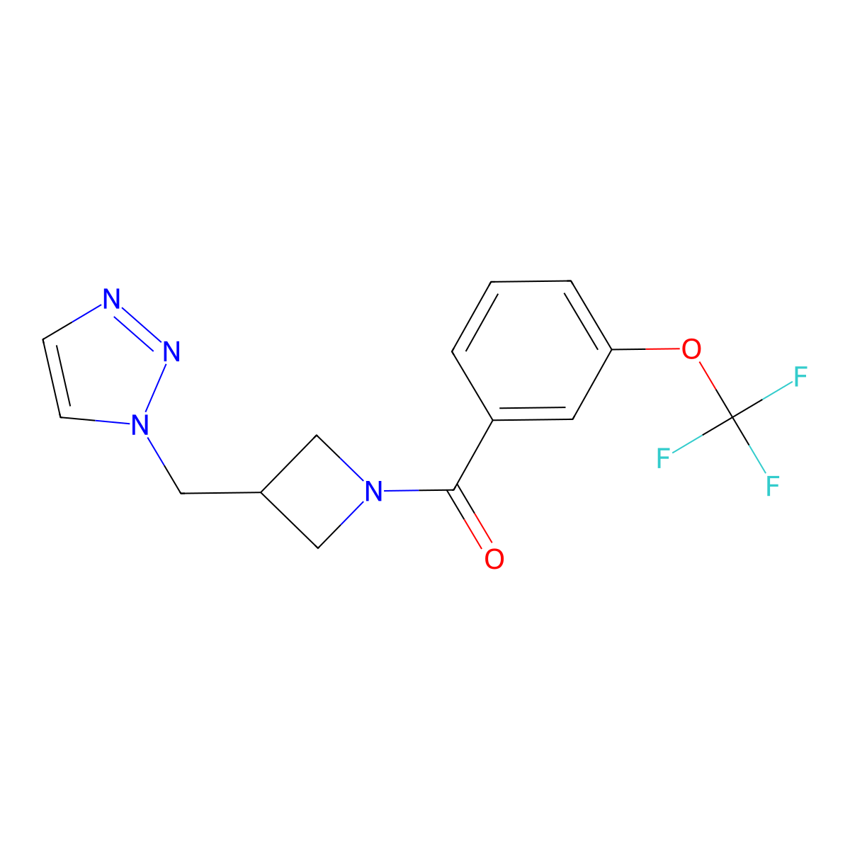 1-({1-[3-(trifluoromethoxy)benzoyl]azetidin-3-yl}methyl)-1H-1,2,3-triazole molecular structure, CAS 2320216-52-0