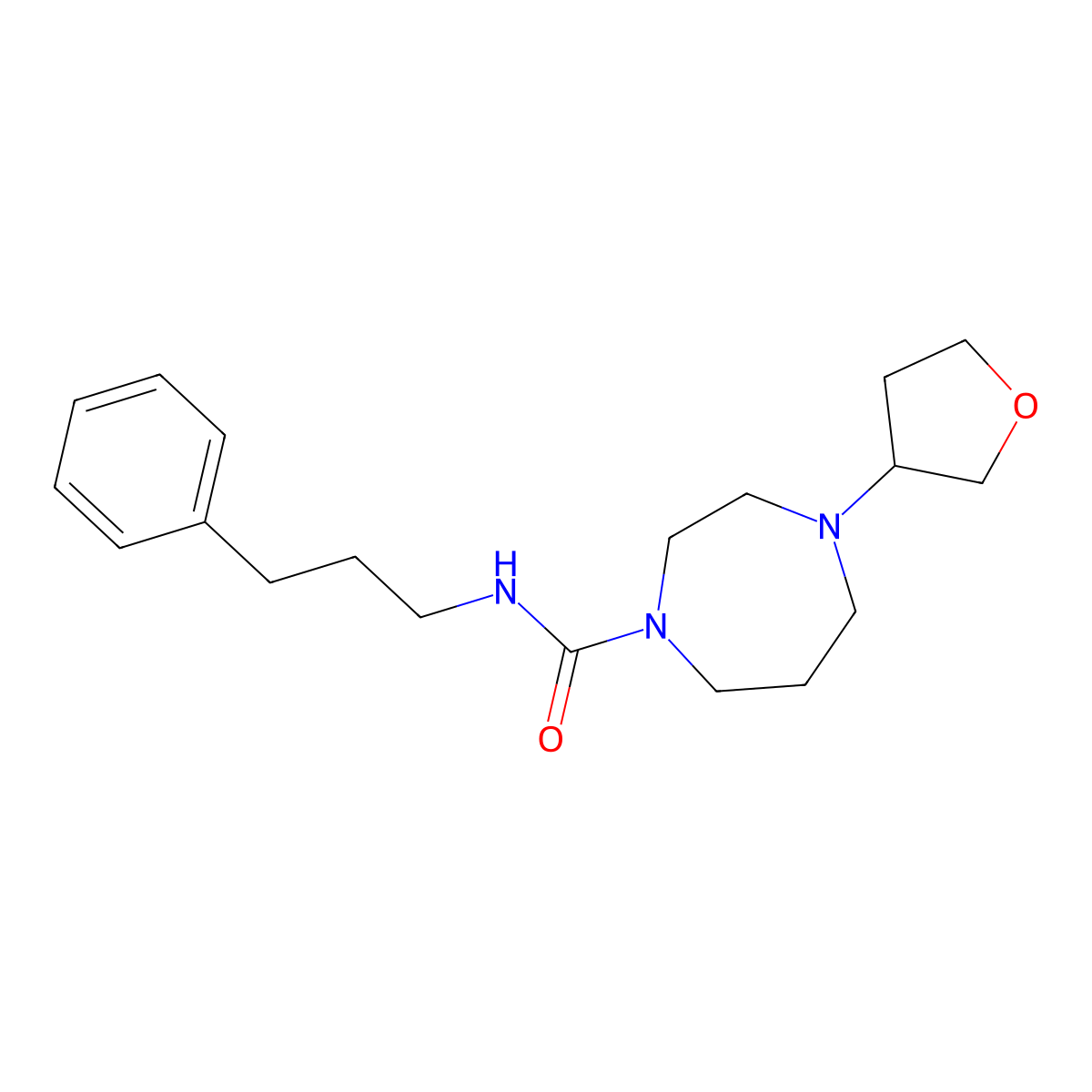 4-(oxolan-3-yl)-N-(3-phenylpropyl)-1,4-diazepane-1-carboxamide molecular structure, CAS 2320216-61-1