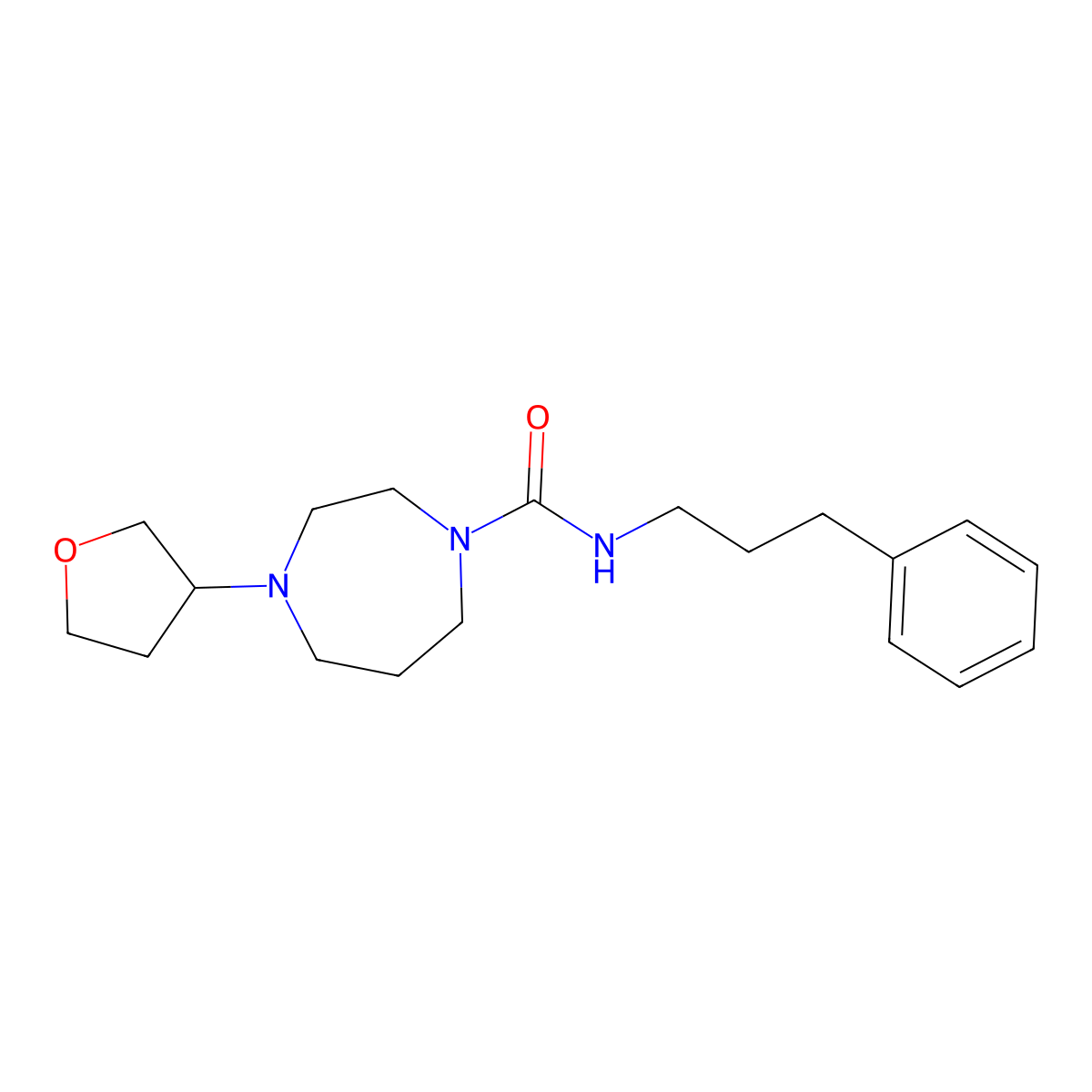 4-(oxolan-3-yl)-N-(3-phenylpropyl)-1,4-diazepane-1-carboxamide molecular structure, CAS 2320216-61-1