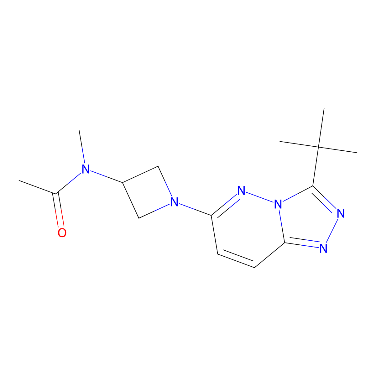 N-(1-(3-(tert-butyl)-[1,2,4]triazolo[4,3-b]pyridazin-6-yl)azetidin-3-yl)-N-methylacetamide molecular structure, CAS 2320219-54-1