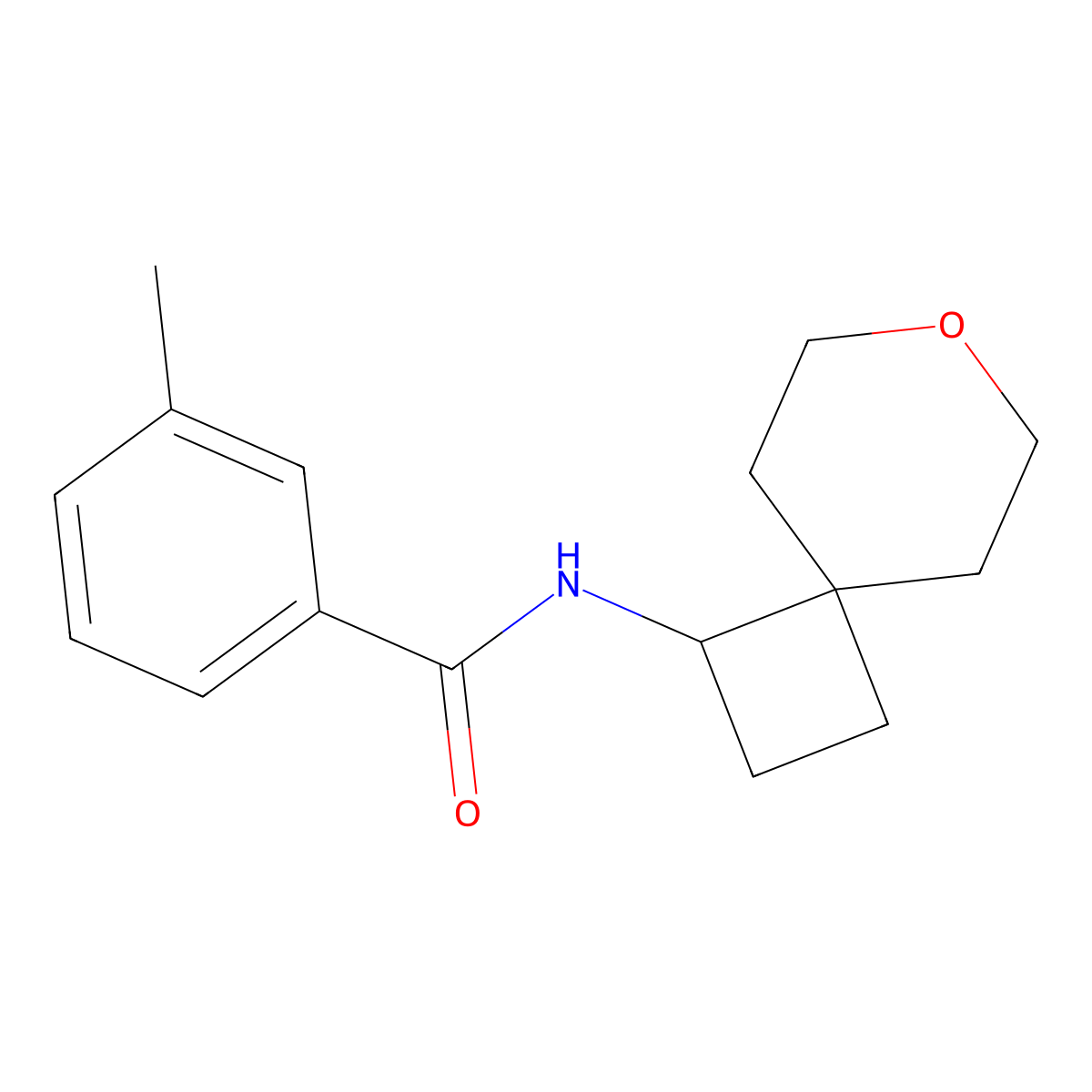 3-methyl-N-{7-oxaspiro[3.5]nonan-1-yl}benzamide molecular structure, CAS 2320219-84-7