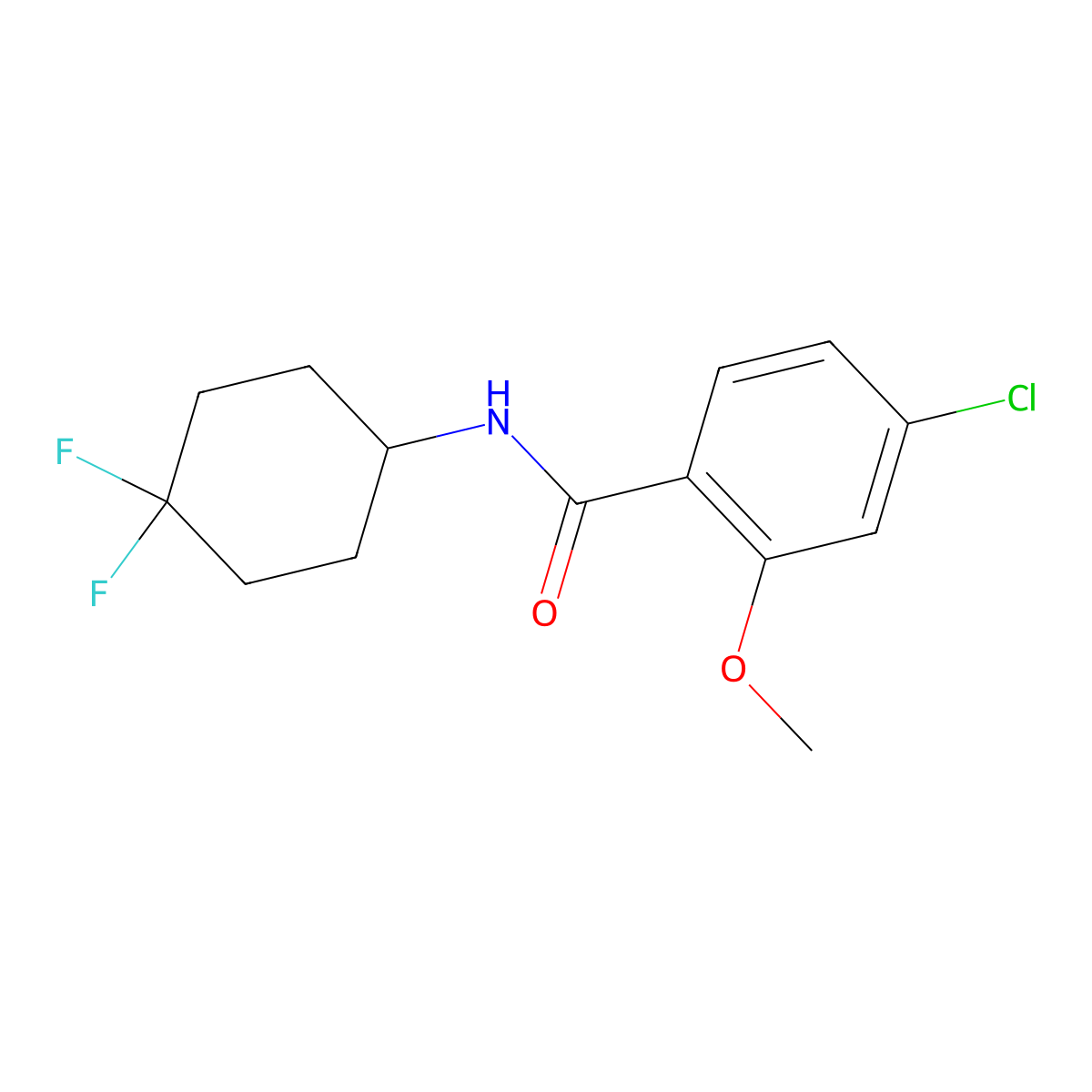 4-chloro-N-(4,4-difluorocyclohexyl)-2-methoxybenzamide molecular structure, CAS 2320220-15-1