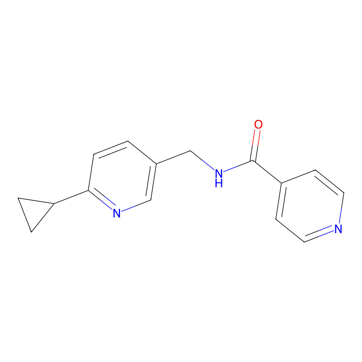 N-[(6-cyclopropylpyridin-3-yl)methyl]pyridine-4-carboxamide molecular structure, CAS 2320220-39-9