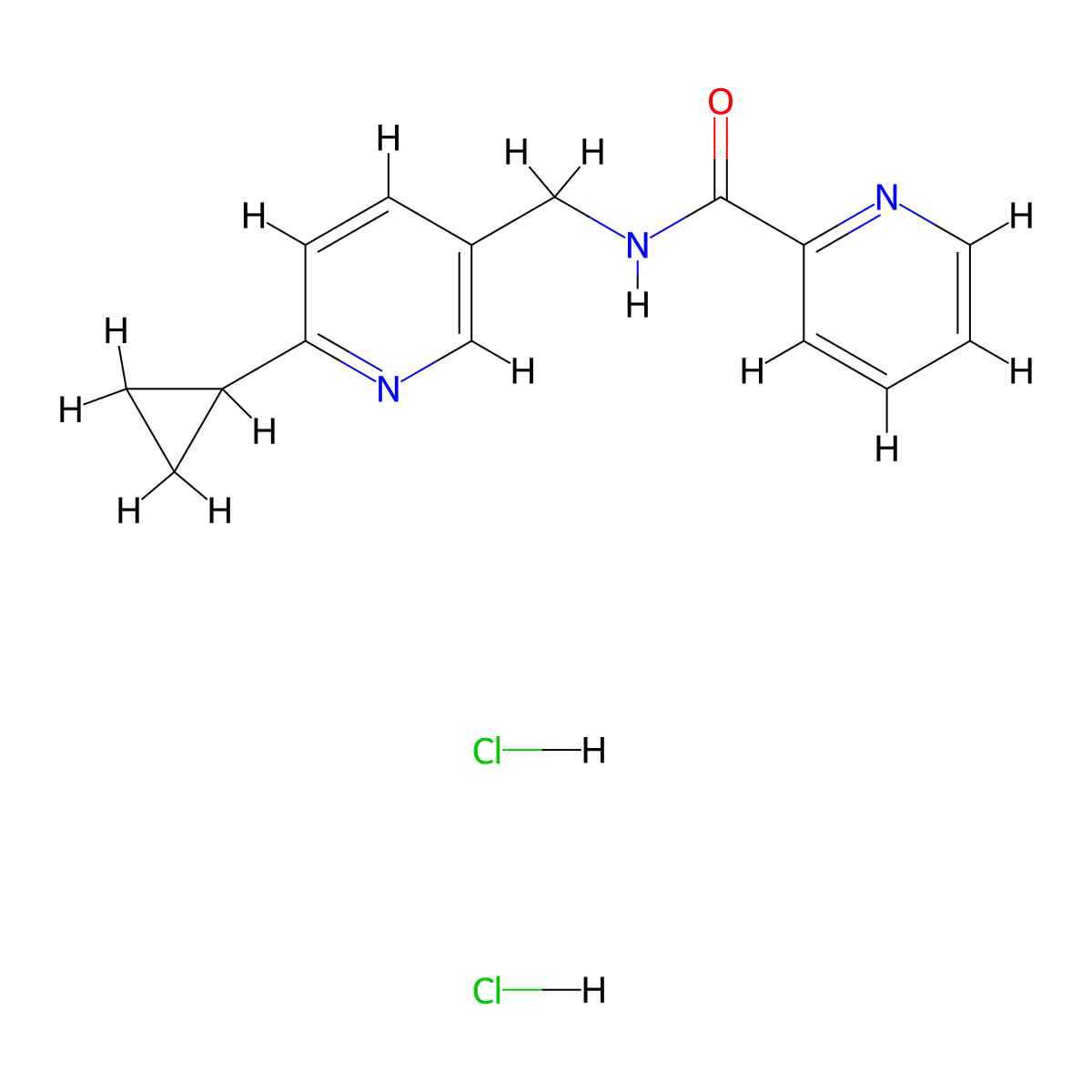 N-[(6-cyclopropylpyridin-3-yl)methyl]pyridine-2-carboxamide dihydrochloride molecular structure, CAS 2320220-48-0