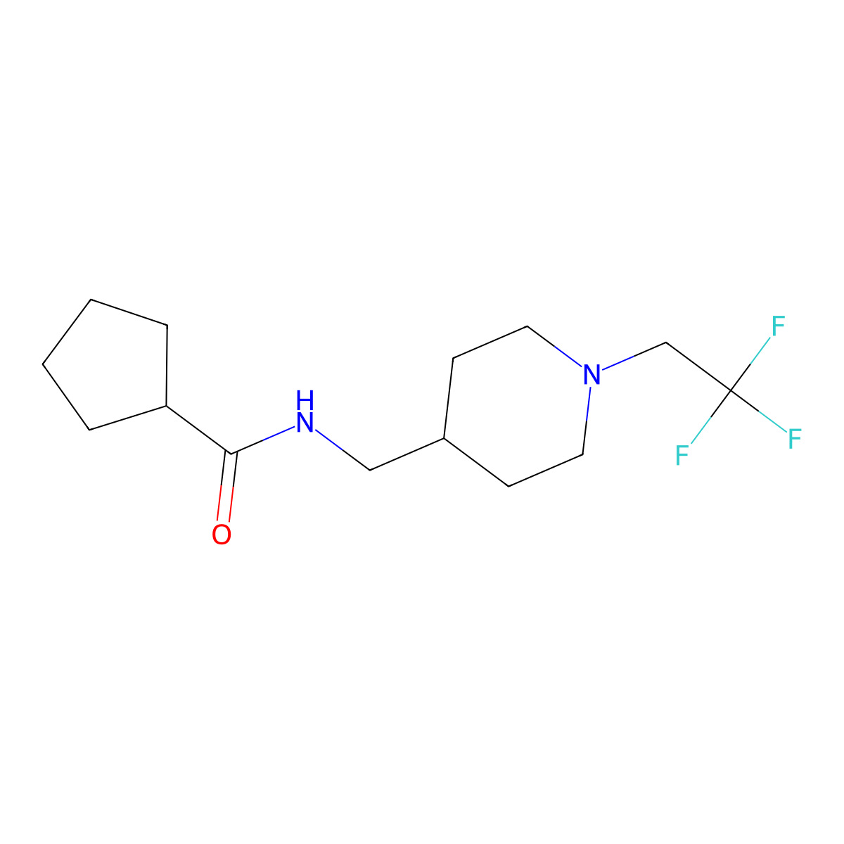 N-{[1-(2,2,2-trifluoroethyl)piperidin-4-yl]methyl}cyclopentanecarboxamide molecular structure, CAS 2320221-14-3