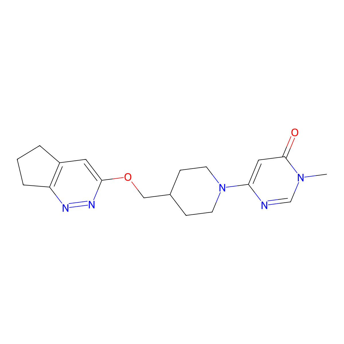 6-[4-({5H,6H,7H-cyclopenta[c]pyridazin-3-yloxy}methyl)piperidin-1-yl]-3-methyl-3,4-dihydropyrimidin-4-one molecular structure, CAS 2320221-37-0