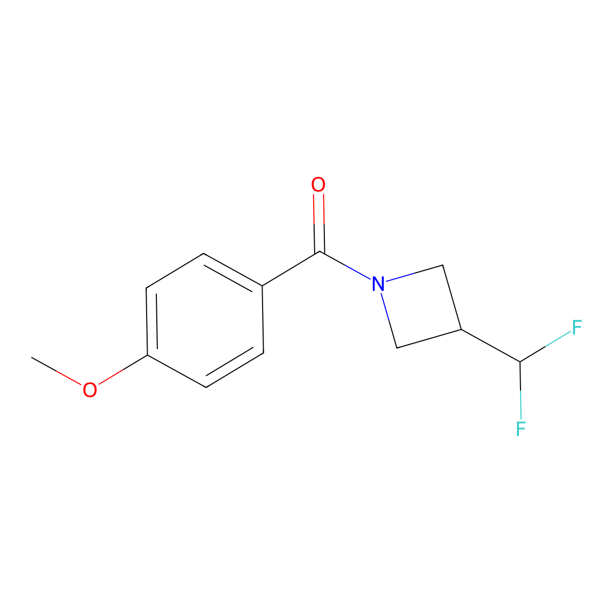 (3-(Difluoromethyl)azetidin-1-yl)(4-methoxyphenyl)methanone molecular structure, CAS 2320221-51-8