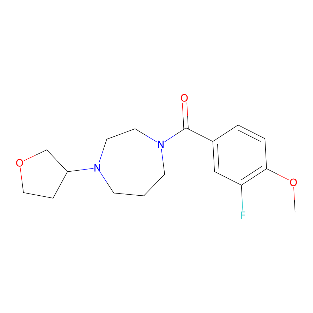 1-(3-Fluoro-4-methoxybenzoyl)-4-(oxolan-3-yl)-1,4-diazepane molecular structure, CAS 2320221-85-8