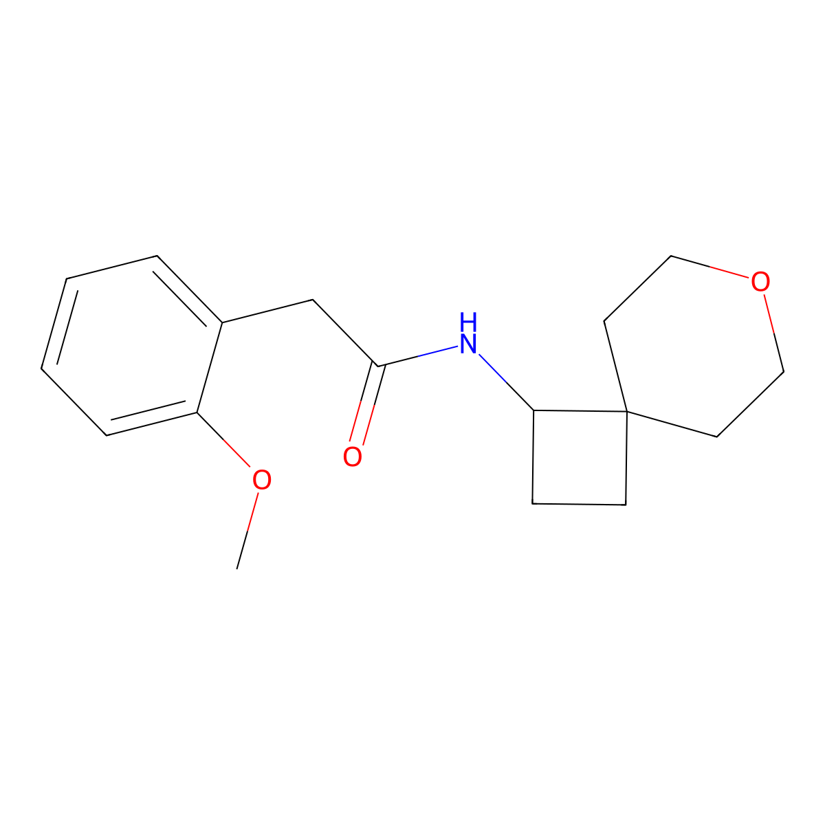 2-(2-methoxyphenyl)-N-{7-oxaspiro[3.5]nonan-1-yl}acetamide molecular structure, CAS 2320221-90-5