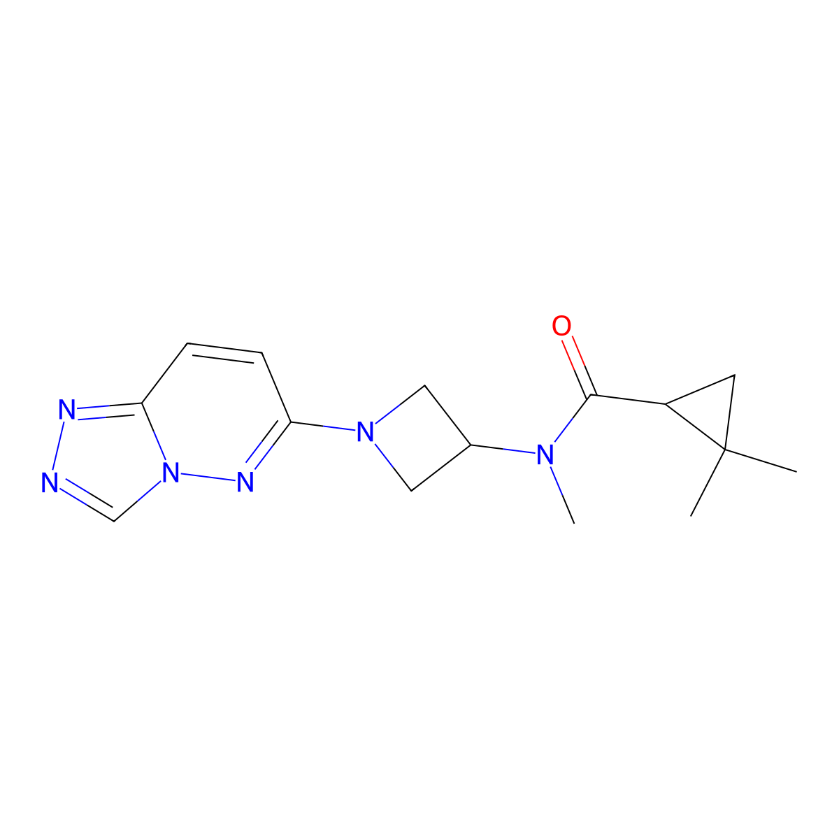 N,2,2-trimethyl-N-(1-{[1,2,4]triazolo[4,3-b]pyridazin-6-yl}azetidin-3-yl)cyclopropane-1-carboxamide molecular structure, CAS 2320221-99-4