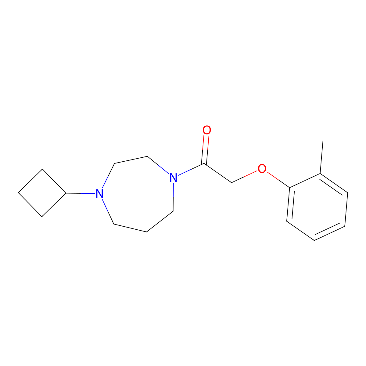 1-(4-Cyclobutyl-1,4-diazepan-1-yl)-2-(o-tolyloxy)ethan-1-one molecular structure, CAS 2320222-50-0
