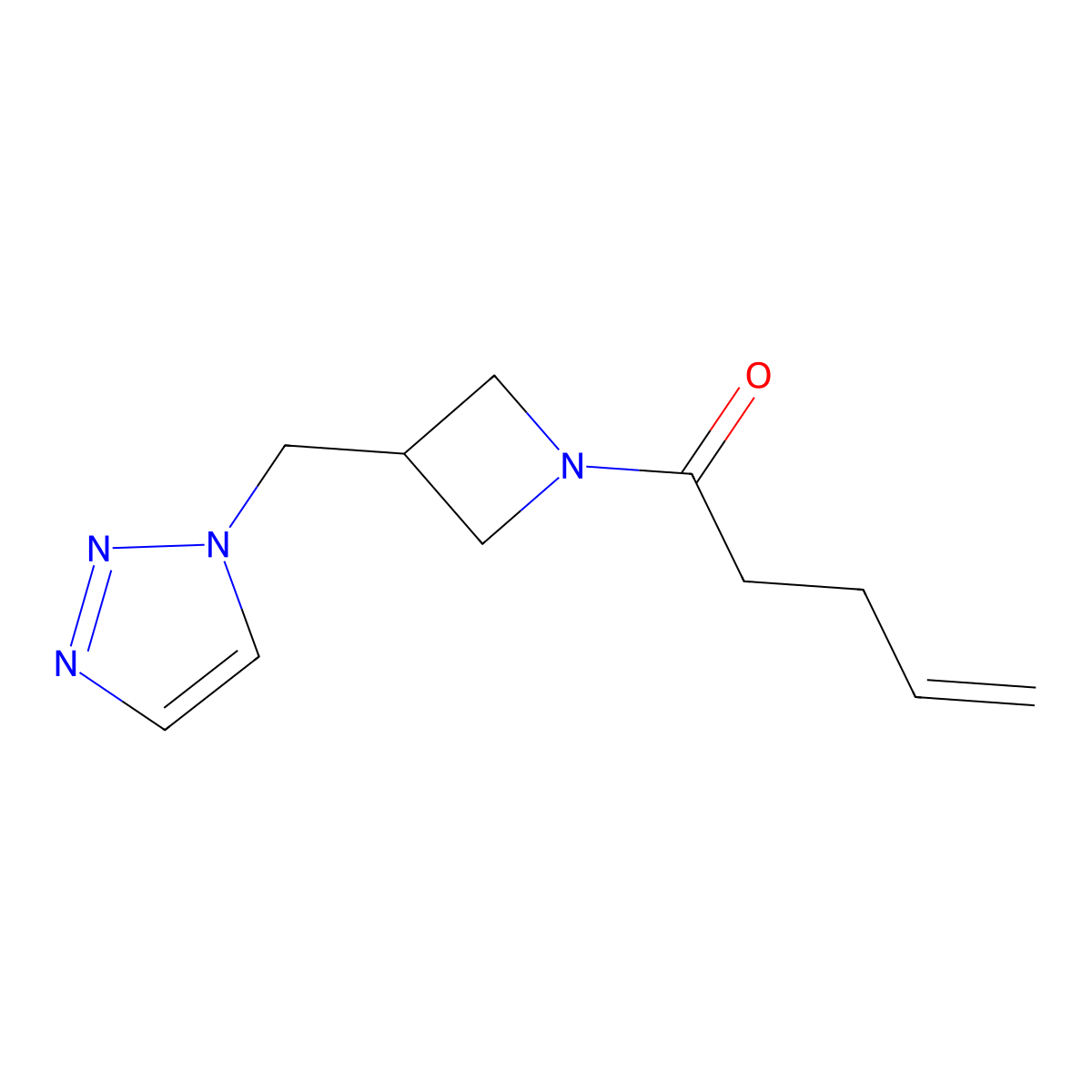 1-{3-[(1H-1,2,3-triazol-1-yl)methyl]azetidin-1-yl}pent-4-en-1-one molecular structure, CAS 2320222-66-8