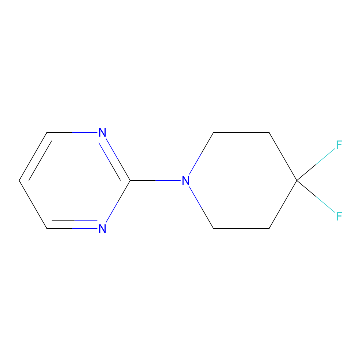 2-(4,4-Difluoropiperidin-1-yl)pyrimidine molecular structure, CAS 2320224-39-1