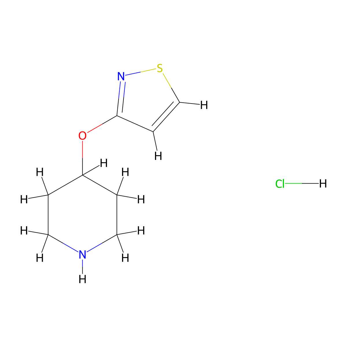 4-(1,2-Thiazol-3-yloxy)piperidine hydrochloride molecular structure, CAS 2320224-55-1