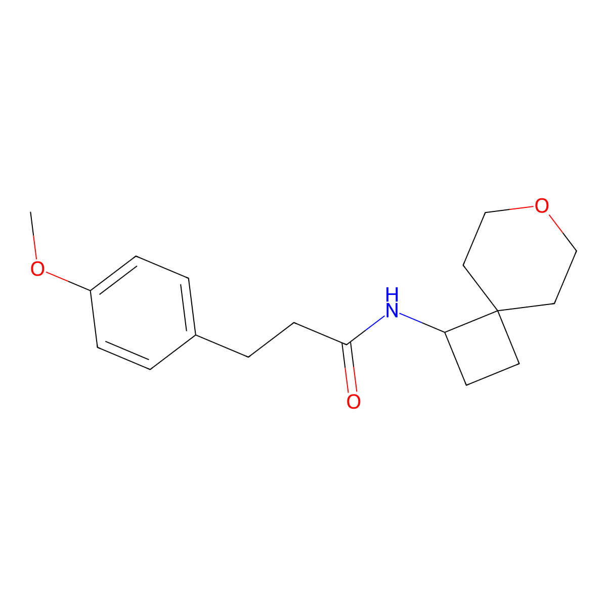 3-(4-methoxyphenyl)-N-{7-oxaspiro[3.5]nonan-1-yl}propanamide molecular structure, CAS 2320224-63-1
