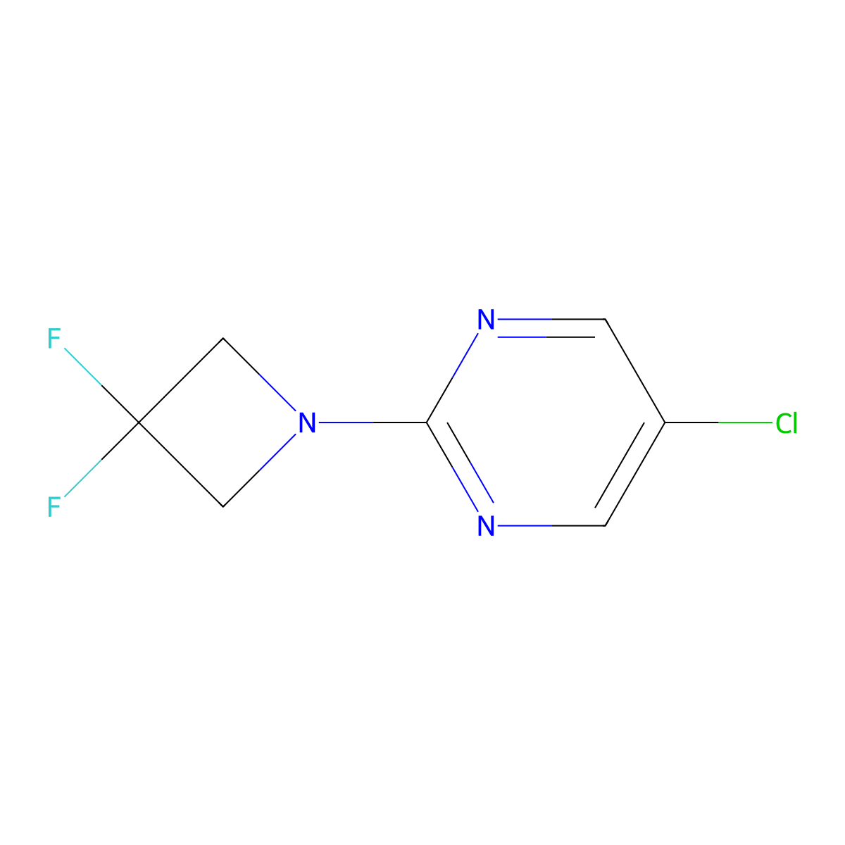 5-Chloro-2-(3,3-difluoroazetidin-1-yl)pyrimidine molecular structure, CAS 2320224-78-8