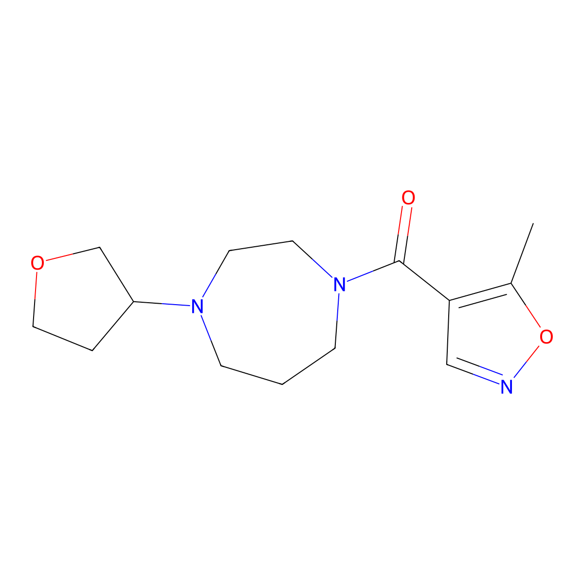 1-(5-Methyl-1,2-oxazole-4-carbonyl)-4-(oxolan-3-yl)-1,4-diazepane molecular structure, CAS 2320225-08-7