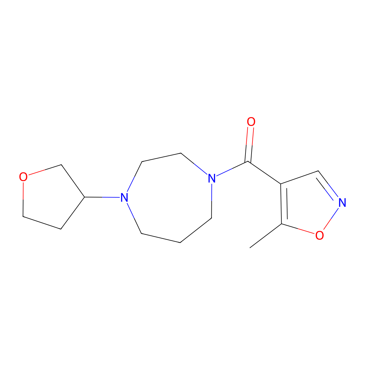 1-(5-Methyl-1,2-oxazole-4-carbonyl)-4-(oxolan-3-yl)-1,4-diazepane molecular structure, CAS 2320225-08-7