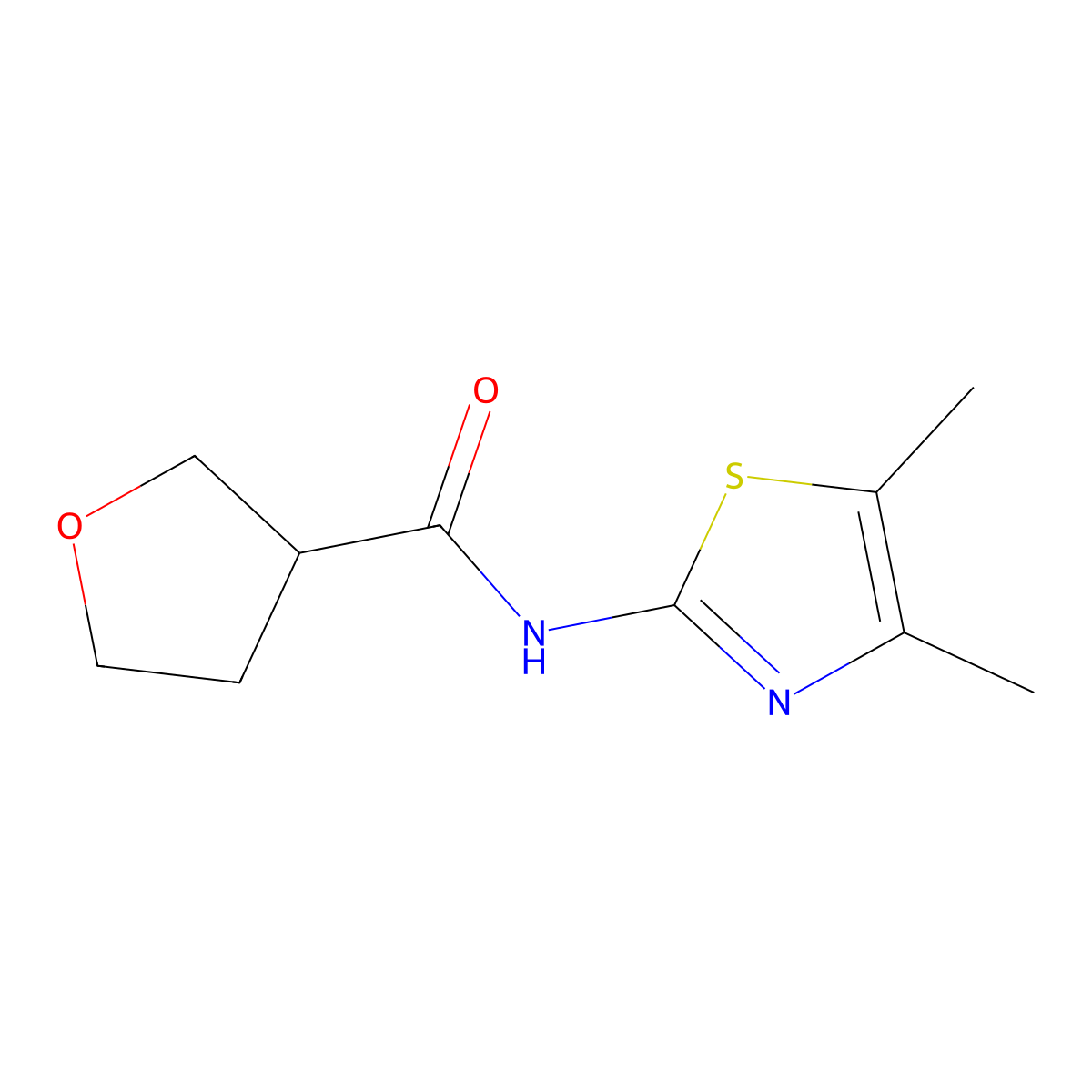 N-(4,5-Dimethyl-1,3-thiazol-2-yl)oxolane-3-carboxamide molecular structure, CAS 2320225-16-7