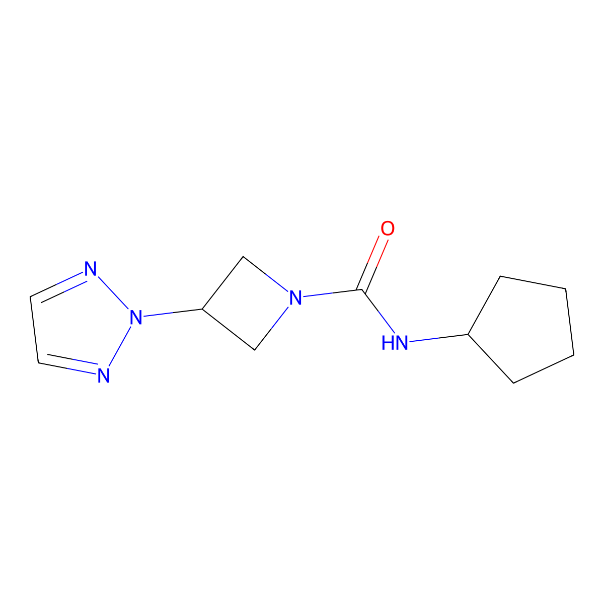 N-cyclopentyl-3-(2H-1,2,3-triazol-2-yl)azetidine-1-carboxamide molecular structure, CAS 2320225-24-7