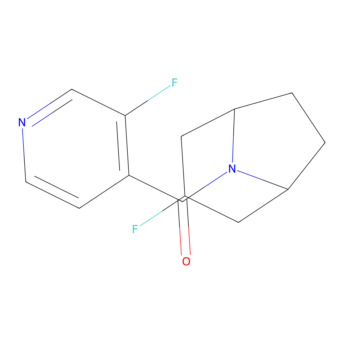 3-Fluoro-8-(3-fluoropyridine-4-carbonyl)-8-azabicyclo[3.2.1]octane molecular structure, CAS 2320225-31-6