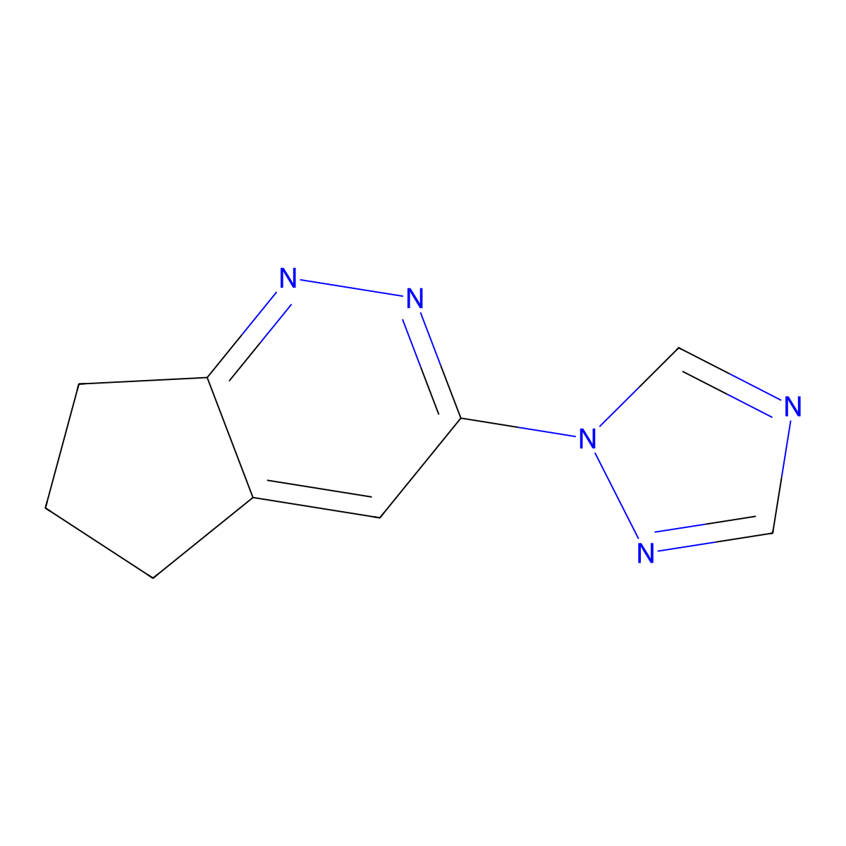 1-{5H,6H,7H-cyclopenta[c]pyridazin-3-yl}-1H-1,2,4-triazole molecular structure, CAS 2320225-59-8