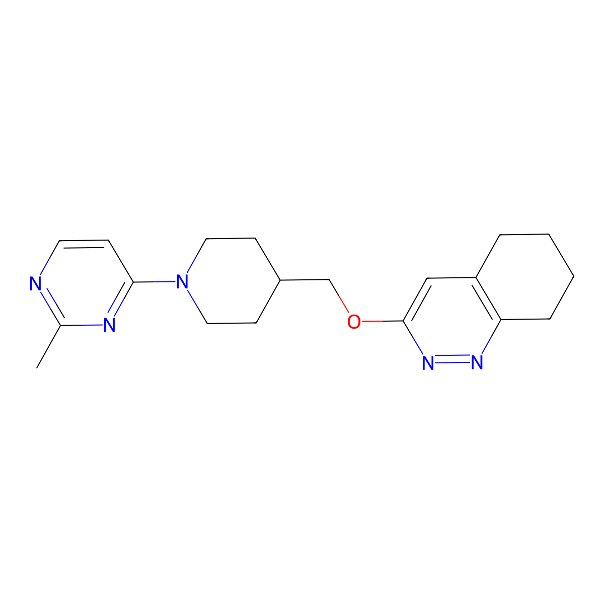 3-{[1-(2-Methylpyrimidin-4-yl)piperidin-4-yl]methoxy}-5,6,7,8-tetrahydrocinnoline molecular structure, CAS 2320225-83-8