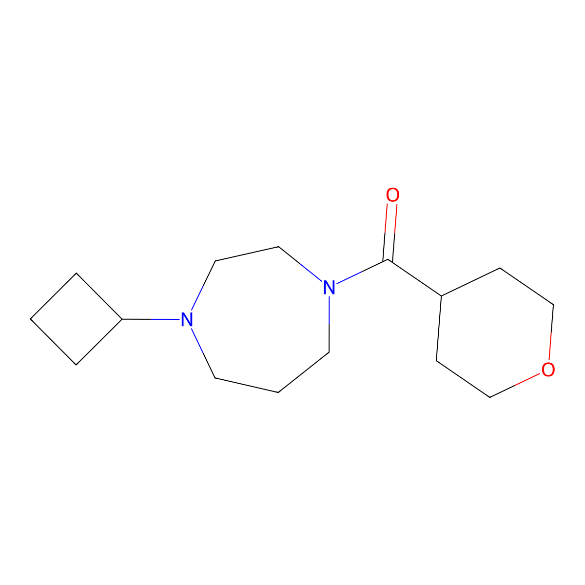 1-Cyclobutyl-4-(oxane-4-carbonyl)-1,4-diazepane molecular structure, CAS 2320226-10-4