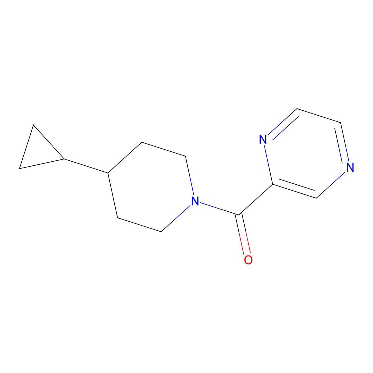 2-(4-Cyclopropylpiperidine-1-carbonyl)pyrazine molecular structure, CAS 2320226-29-5