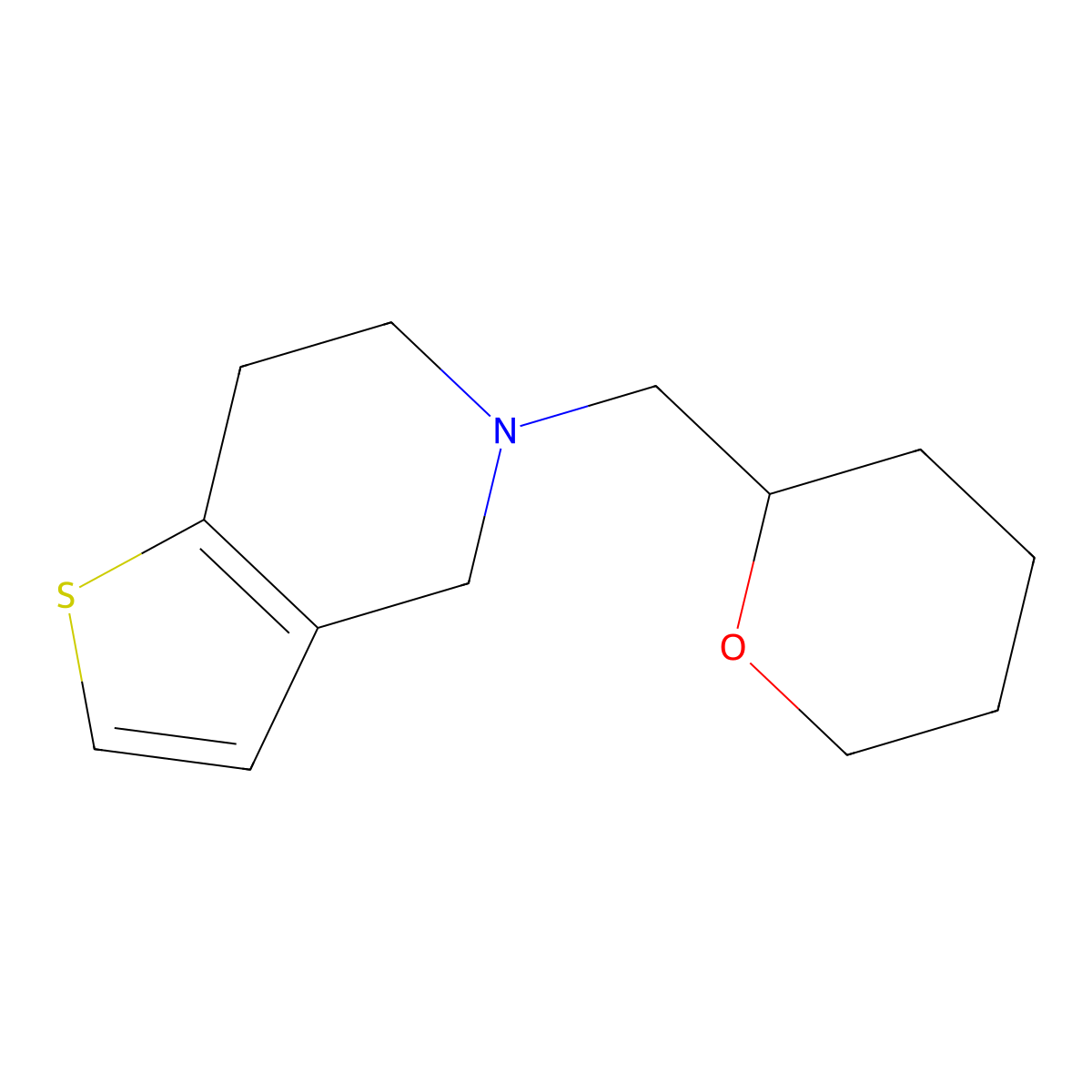 5-[(oxan-2-yl)methyl]-4H,5H,6H,7H-thieno[3,2-c]pyridine molecular structure, CAS 2320226-54-6