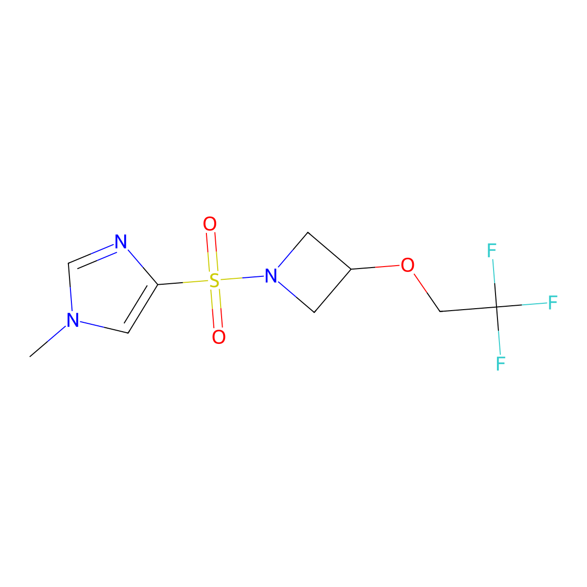 1-methyl-4-{[3-(2,2,2-trifluoroethoxy)azetidin-1-yl]sulfonyl}-1H-imidazole molecular structure, CAS 2320226-97-7