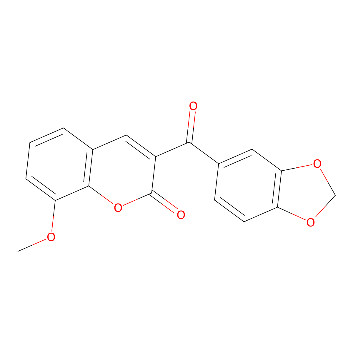 3-(benzo[d][1,3]dioxole-5-carbonyl)-8-methoxy-2H-chromen-2-one molecular structure, CAS 2320267-85-2